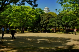 Hoop ball in the park surrounding Himeji Castle, 2015